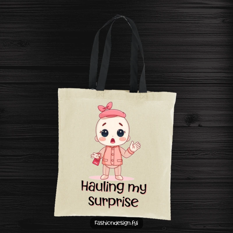 Funny Mannequin Tote Bag showing a character bursting into surprised applause, perfect for carrying items while expressing humorous appreciation.